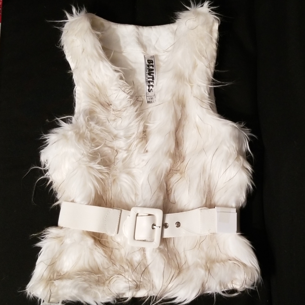 Beautees faux fur girls vest